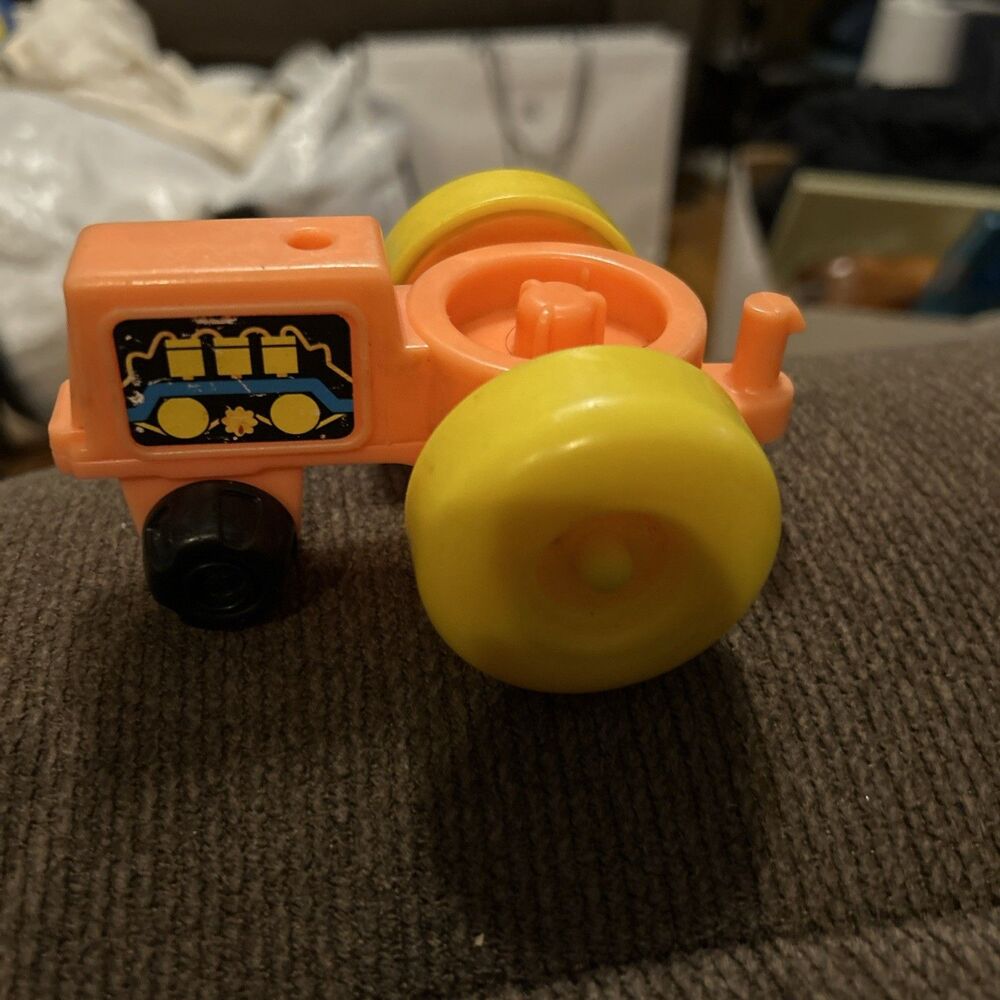 Vintage Fisher Price Little People ORANGE YELLOW Farm Tractor Only